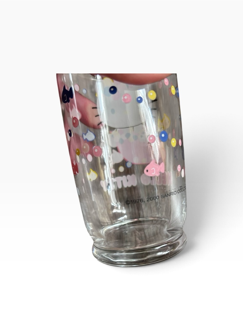 Vintage Hello Kitty Pink Floral Clear Drinking Glass - Picture 6 of 6
